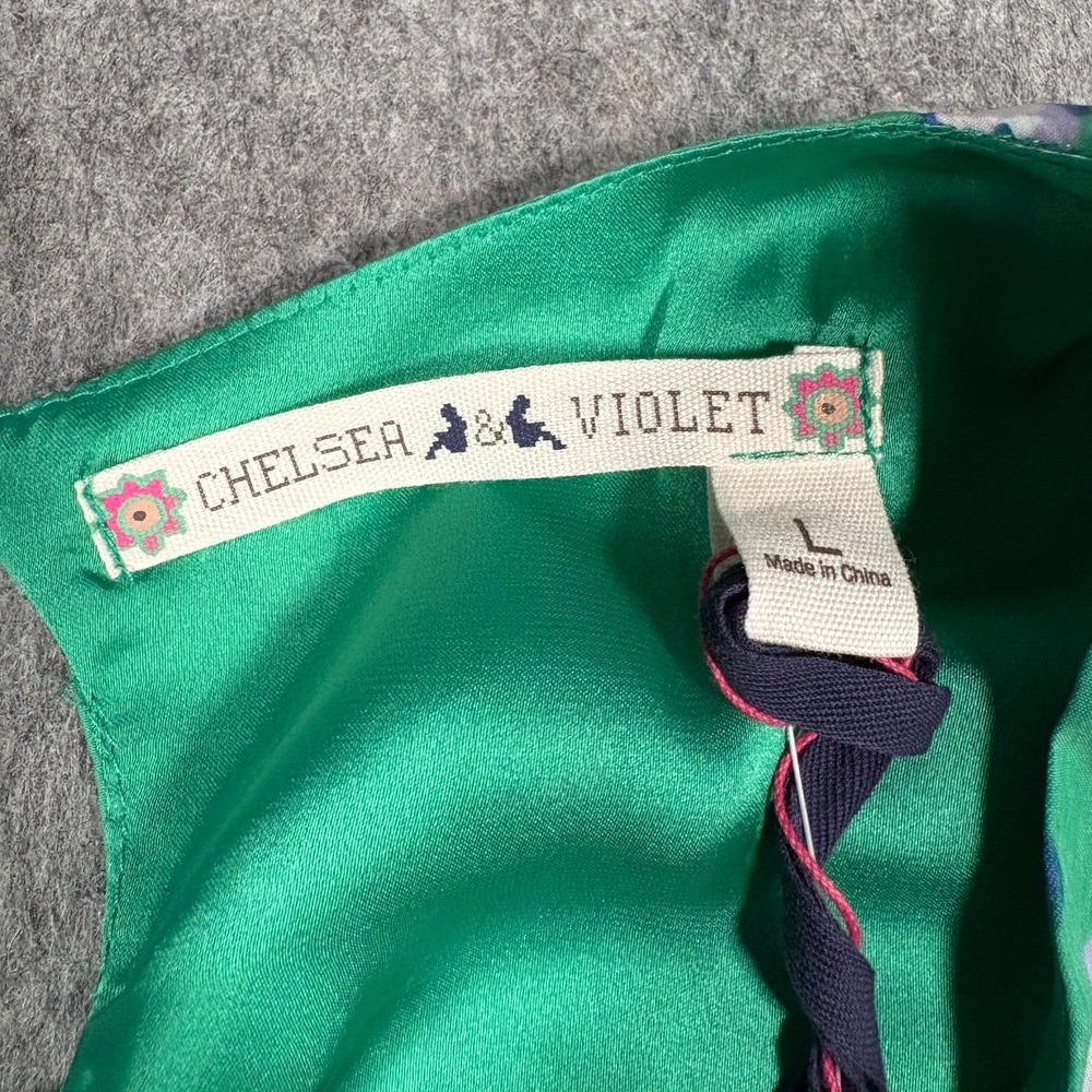 Chelsea & Violet Women's Dress Size Large Green Elastic Sleeveless Sundress $118 - Picture 4 of 8